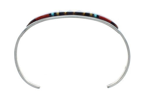 Zuni Multicolor Inlay Sterling Silver Cuff Bracelet NN20133
